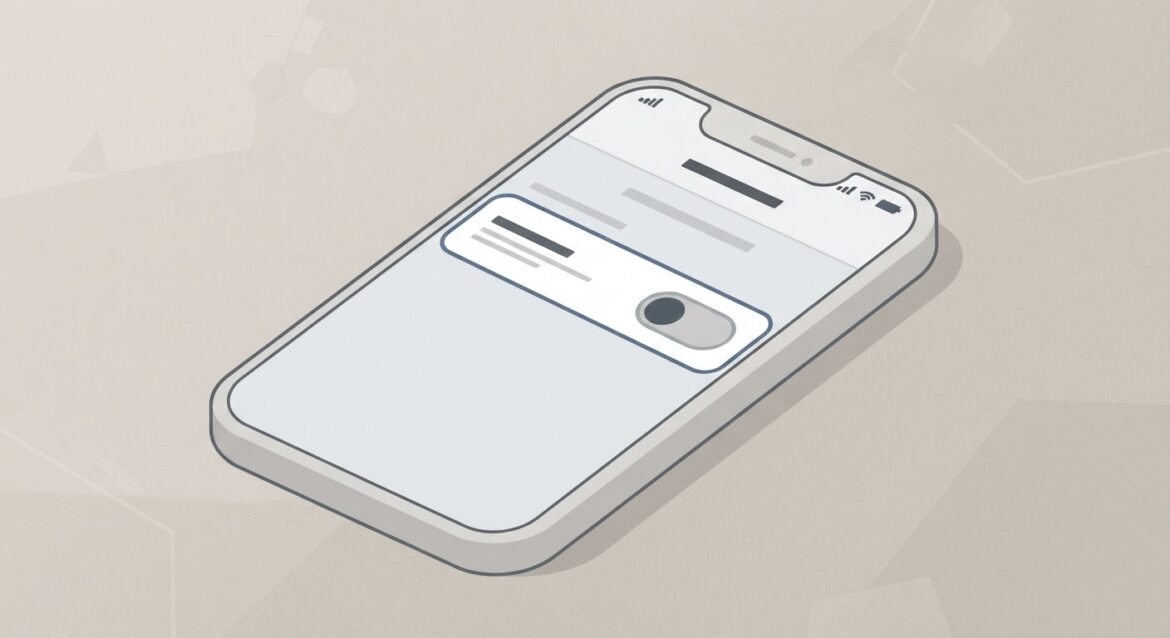 a phone screen showing a settings toggle switch in the off position